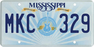 MS license plate MKC329
