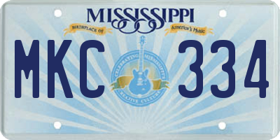 MS license plate MKC334