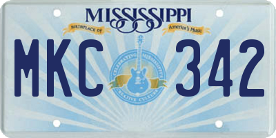 MS license plate MKC342
