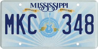 MS license plate MKC348