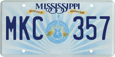 MS license plate MKC357