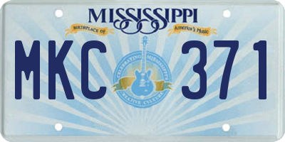 MS license plate MKC371