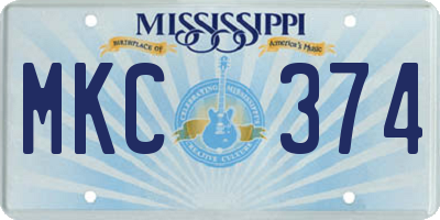 MS license plate MKC374