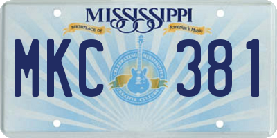 MS license plate MKC381