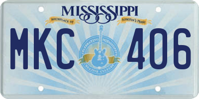 MS license plate MKC406
