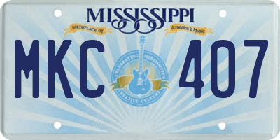 MS license plate MKC407