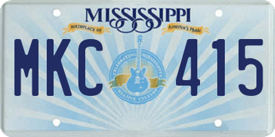 MS license plate MKC415