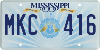 MS license plate MKC416