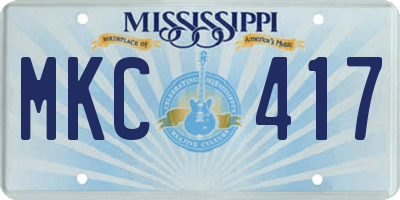 MS license plate MKC417