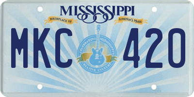 MS license plate MKC420