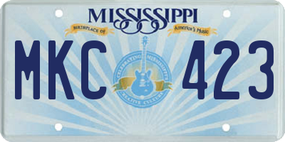 MS license plate MKC423