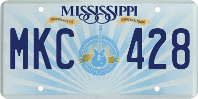 MS license plate MKC428