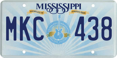 MS license plate MKC438