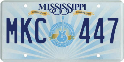 MS license plate MKC447