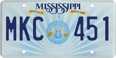 MS license plate MKC451