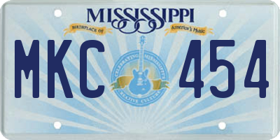 MS license plate MKC454