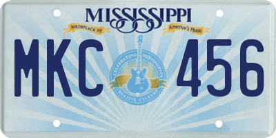 MS license plate MKC456