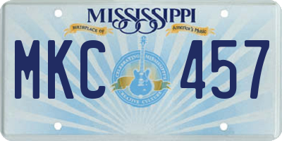 MS license plate MKC457