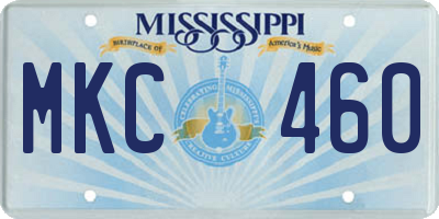 MS license plate MKC460