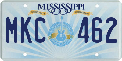 MS license plate MKC462