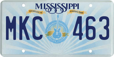 MS license plate MKC463