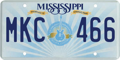 MS license plate MKC466