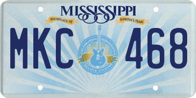MS license plate MKC468