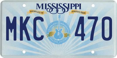 MS license plate MKC470