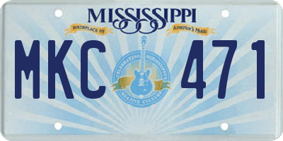 MS license plate MKC471