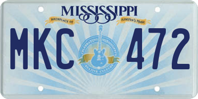MS license plate MKC472