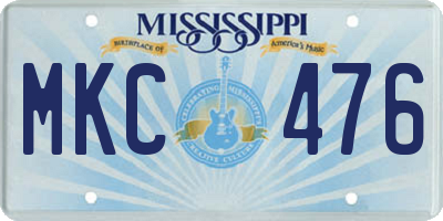 MS license plate MKC476