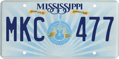 MS license plate MKC477