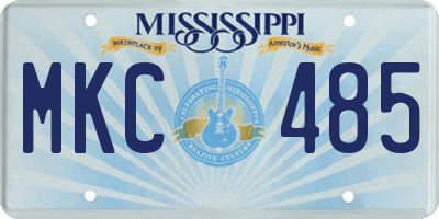 MS license plate MKC485