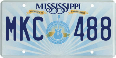 MS license plate MKC488