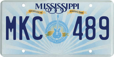 MS license plate MKC489