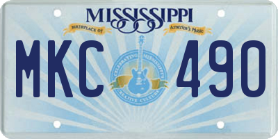 MS license plate MKC490