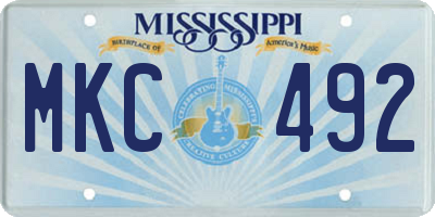 MS license plate MKC492