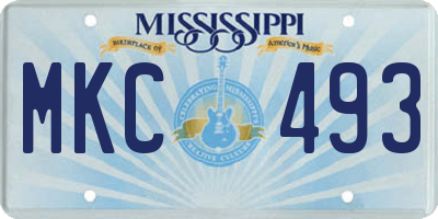 MS license plate MKC493