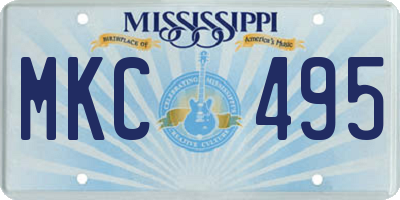 MS license plate MKC495