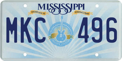 MS license plate MKC496