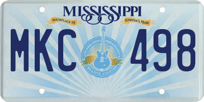 MS license plate MKC498