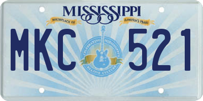 MS license plate MKC521