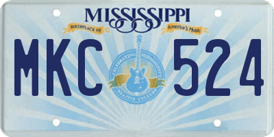 MS license plate MKC524