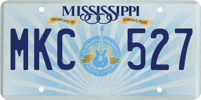 MS license plate MKC527