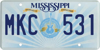 MS license plate MKC531
