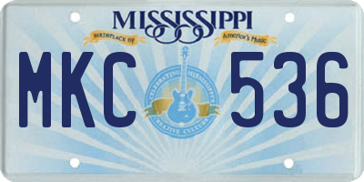 MS license plate MKC536