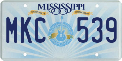 MS license plate MKC539