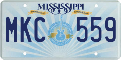 MS license plate MKC559
