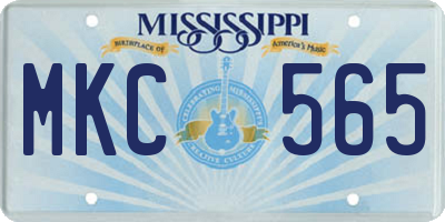 MS license plate MKC565