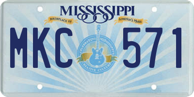 MS license plate MKC571